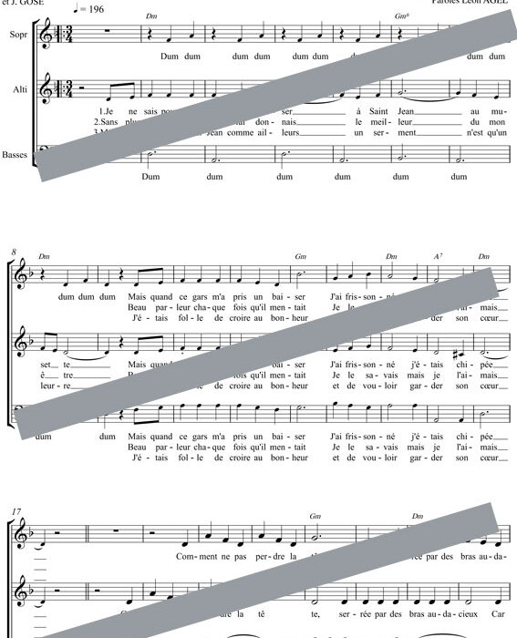 Mon amant de Saint Jean (chant)