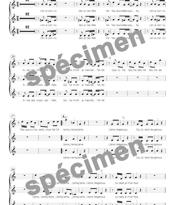 J'aime tes g'noux (chant)