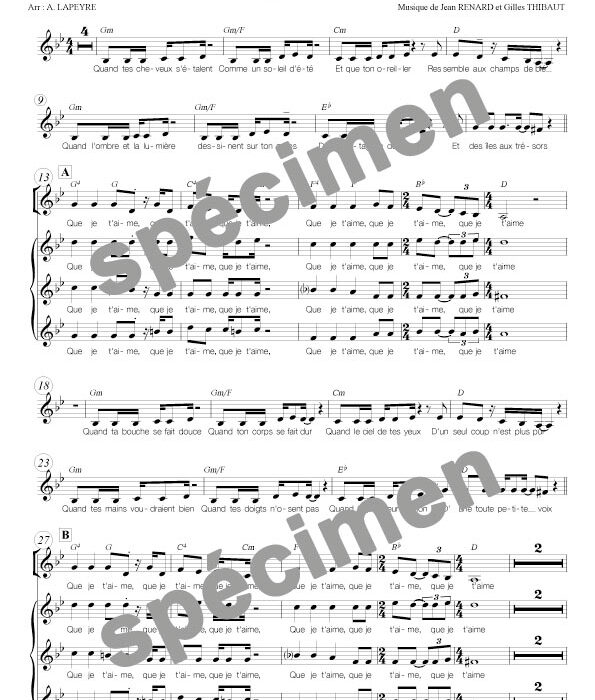 Que je t'aime (chant)