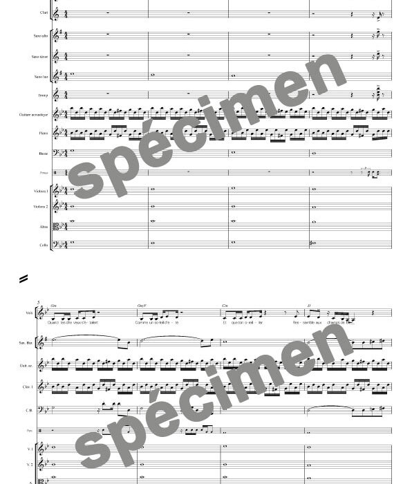 Que je t'aime (orchestre et chant)