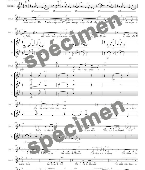 "The winner takes and all" Abba (chant et orchestre)
