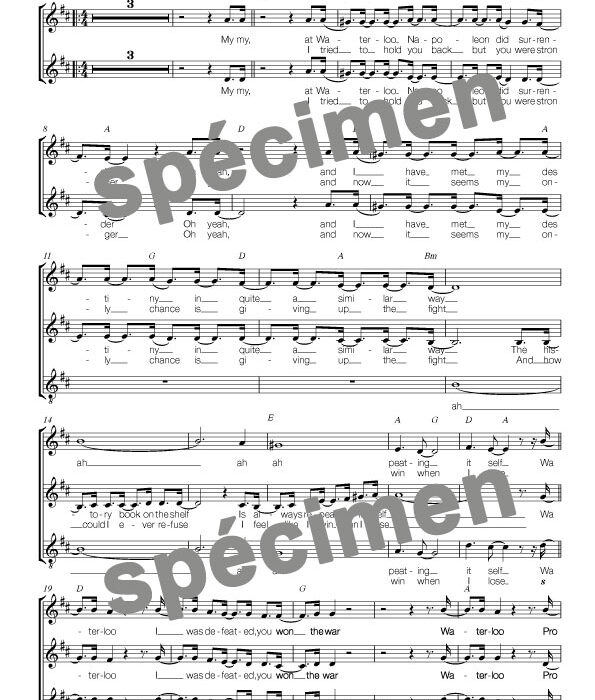 " Waterloo" Abba (chant et orchestre)