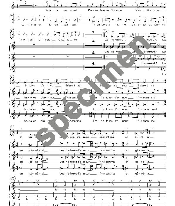 Les histoires d'amour (chant)