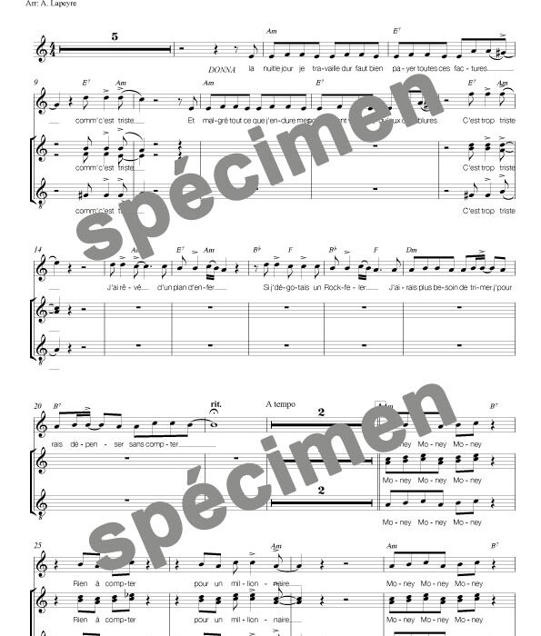 "Money Money Money" Abba (chant et orchestre)