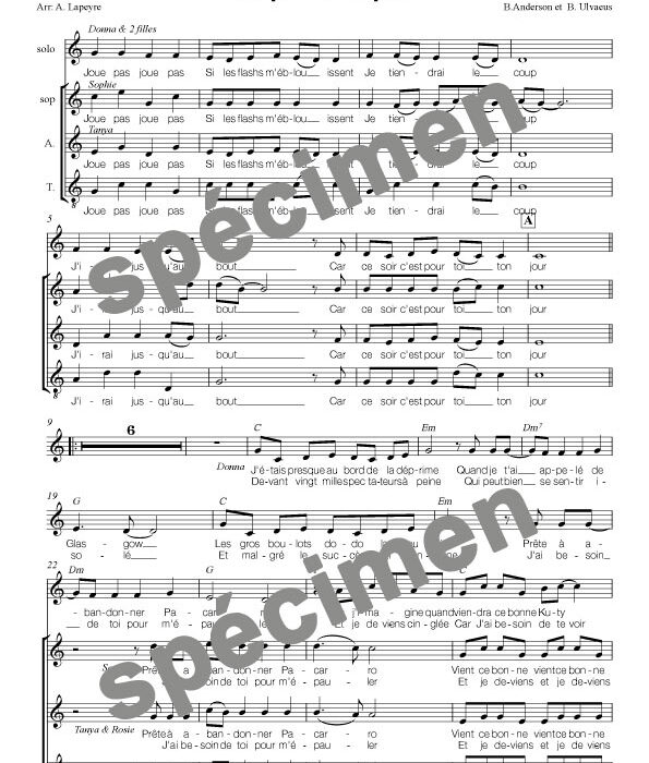 "Super trouper" Abba (chant et orchestre)