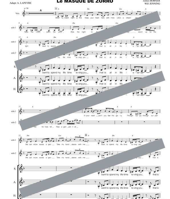 Le masque de Zorro (chant)