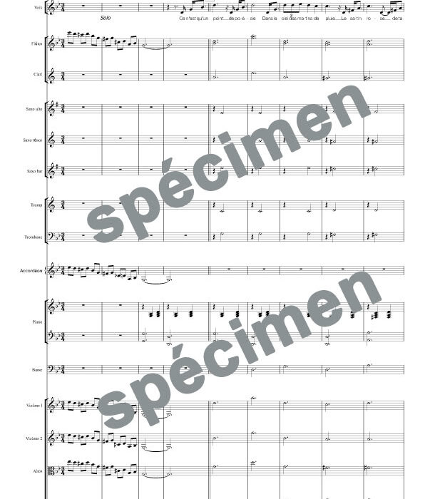 Une chanson (orchestre et chant)