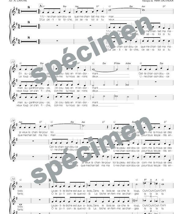 Une chanson douce (chant)