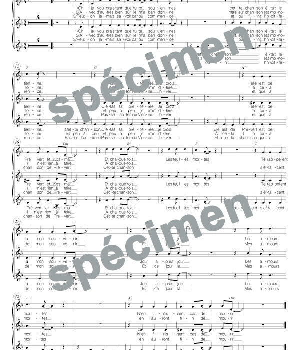 La chanson de Prévert (chant)