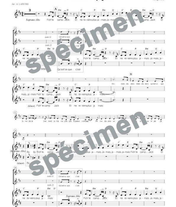 Fiche le camp Jack (chant)