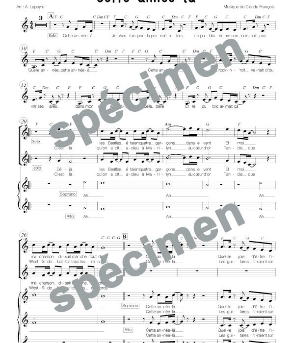 Cette année là (chant)