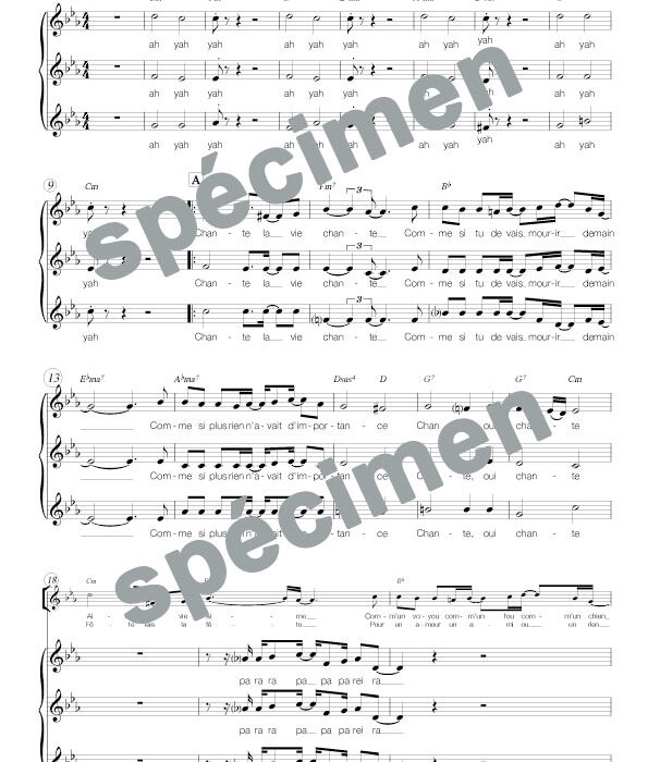 Chante la vie chante (chant)