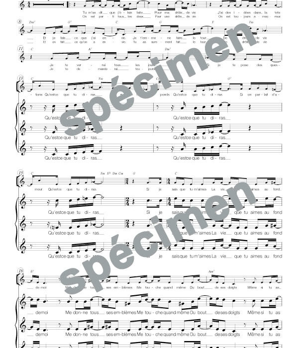 Chanson sur ma drôle de vie (chant)