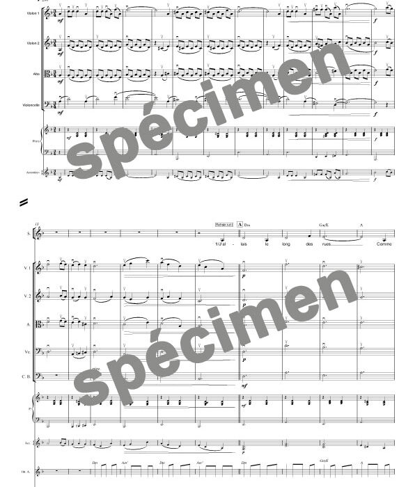 Toi Paris tu m'as pris dans tes bras (quatuor à cordes et chant 2v)