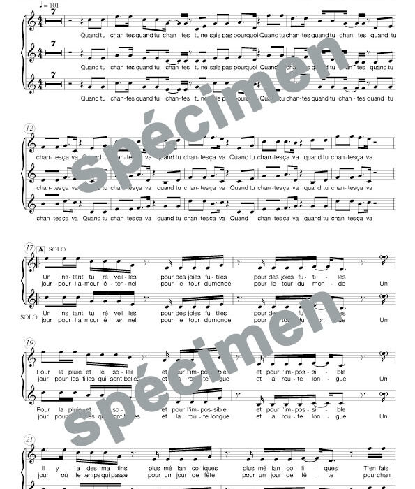 Quand tu chantes (chant)