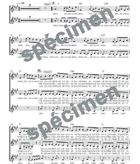 Les comédiens (chant)