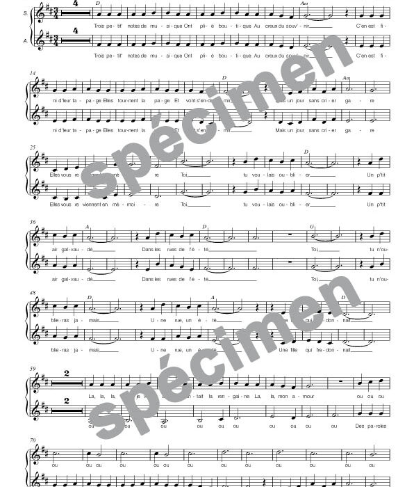 Trois petites notes de musique (chant)