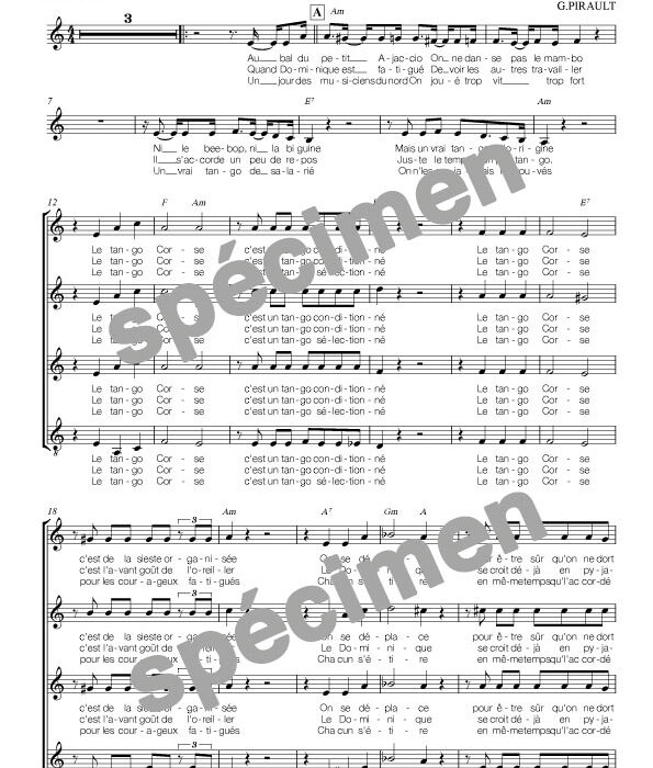 Le tango corse (chant)
