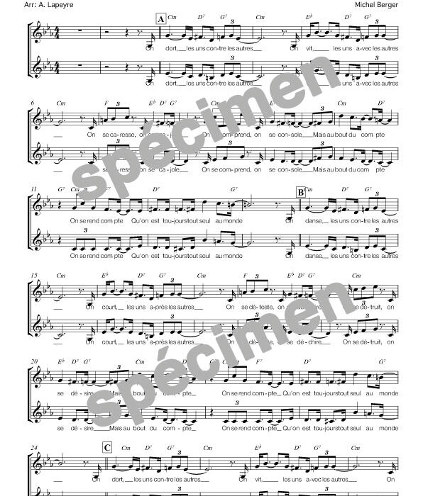 "Les uns avec les autres" Starmania (chant)