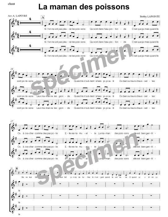 La maman des poissons (chant)