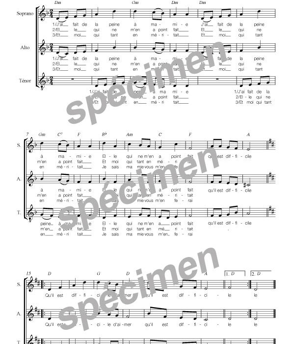 Le doux chagrin (chant)