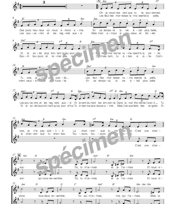 Les feuilles mortes (chant)