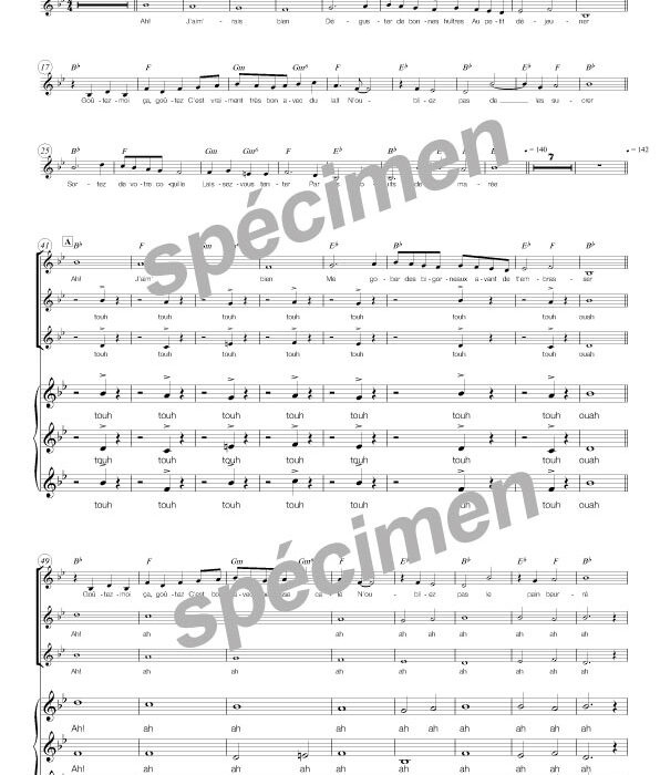 Les huitres (chant)