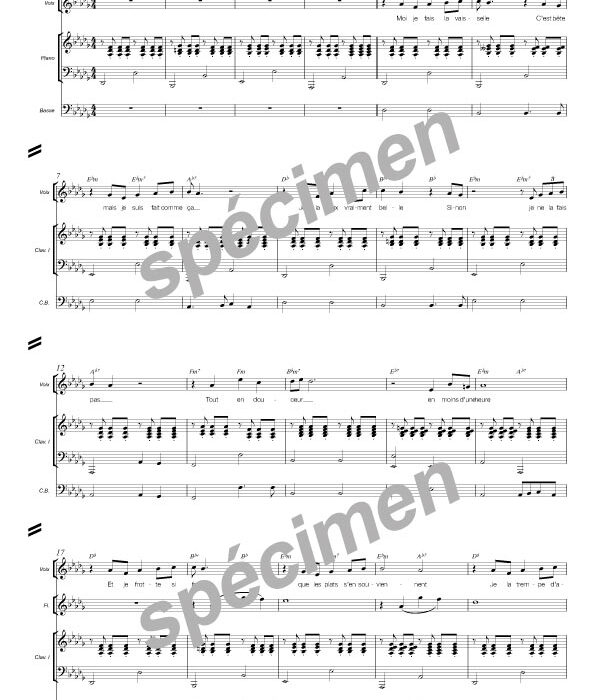 Moi je fais la vaisselle (chant et orchestre)