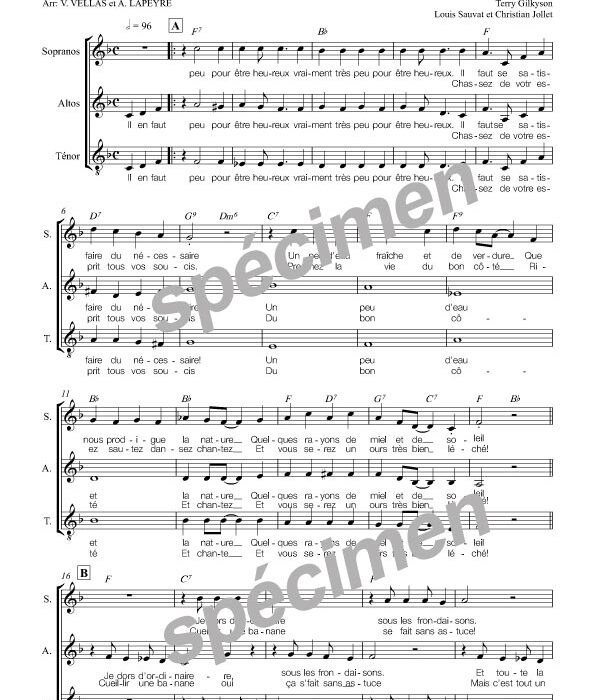 Il en faut peu pour être heureux (chant)