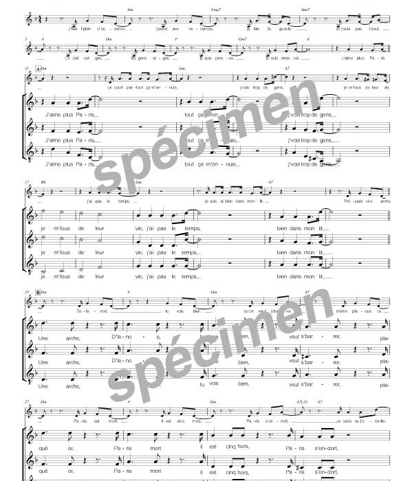 J'aime plus Paris (chant)