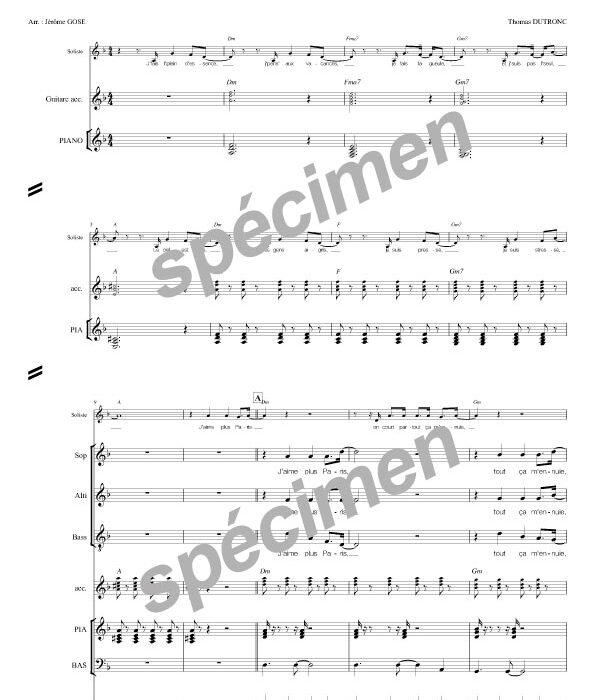 J'aime plus Paris (chant et orchestre)