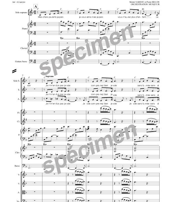 Je vole (chant et orchestre)