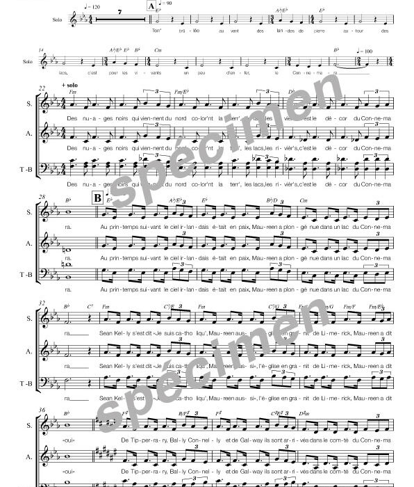 Les lacs de Connemara (chant)