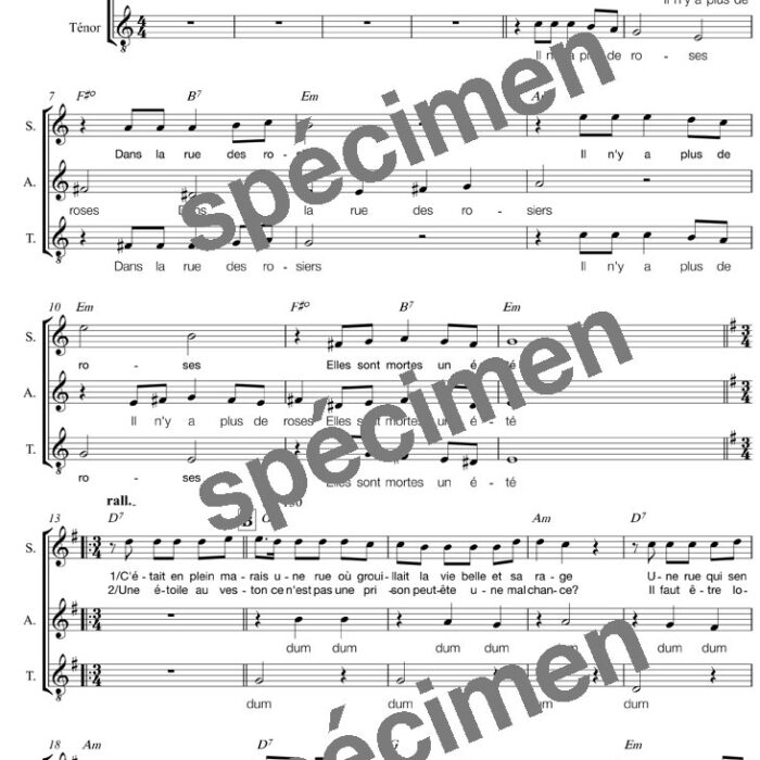 La rue des Rosiers ( chant 3v)